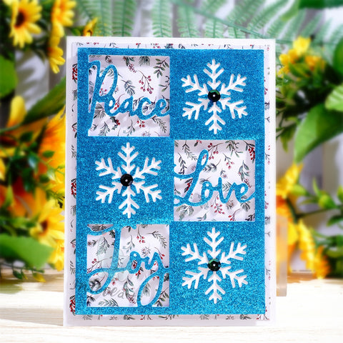 Inlovearts Snowflake and Word Background Board Cutting Dies