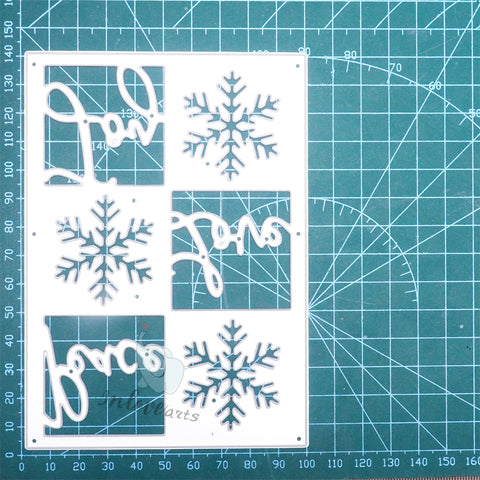 Inlovearts Snowflake and Word Background Board Cutting Dies