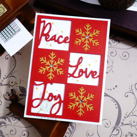 Inlovearts Snowflake and Word Background Board Cutting Dies