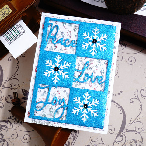 Inlovearts Snowflake and Word Background Board Cutting Dies