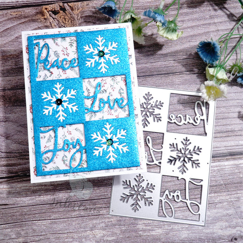 Inlovearts Snowflake and Word Background Board Cutting Dies