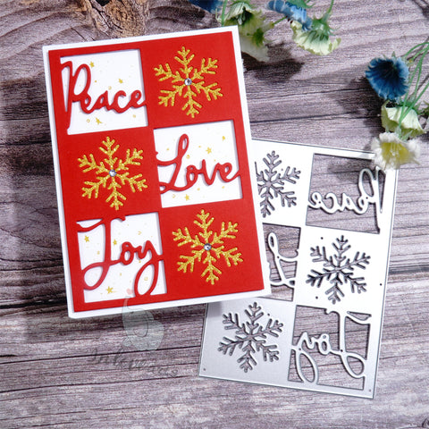 Inlovearts Snowflake and Word Background Board Cutting Dies