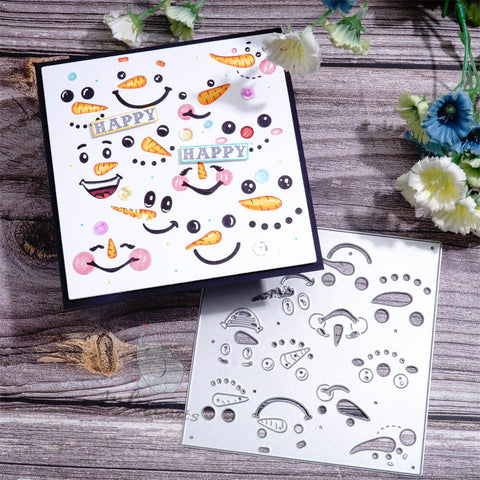 Inlovearts Snowman Expression Background Board Cutting Dies