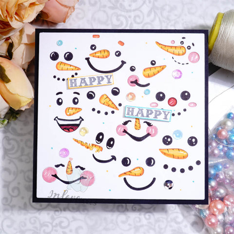 Inlovearts Snowman Expression Background Board Cutting Dies