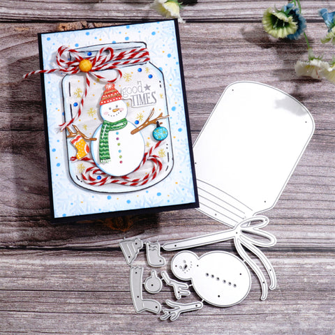 Inlovearts Snowman Glass Bottle Cutting Dies