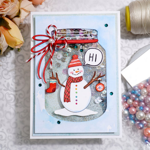 Inlovearts Snowman Glass Bottle Cutting Dies