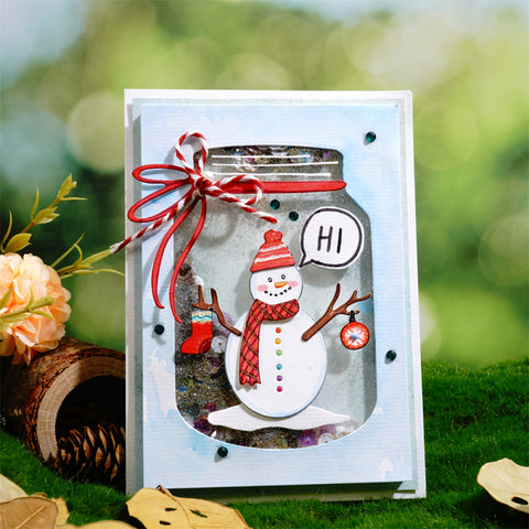 Inlovearts Snowman Glass Bottle Cutting Dies