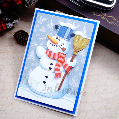 Inlovearts Snowman Holding Broom Cutting Dies