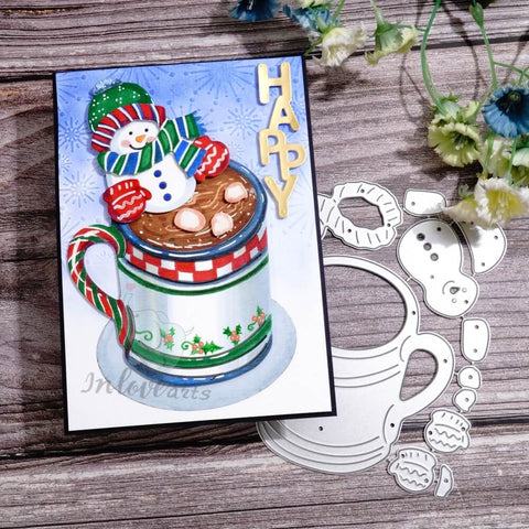 Inlovearts Snowman Latte Cutting Dies