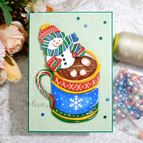 Inlovearts Snowman Latte Cutting Dies