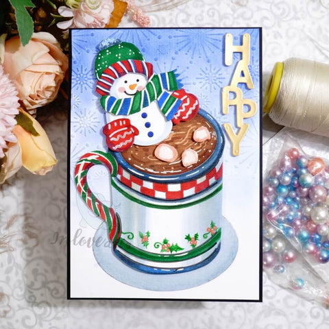 Inlovearts Snowman Latte Cutting Dies