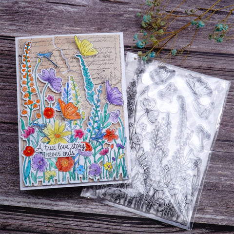 Inlovearts Spring Flower Dies with Stamps Set