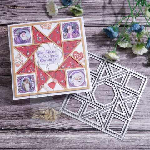 Inlovearts Square Hollow Geometric Background Board Cutting Dies