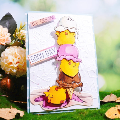 Inlovearts Stackable Chick Ice Cream Cutting Dies