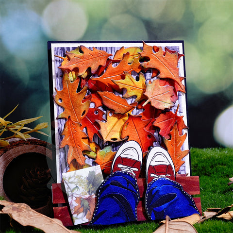 Inlovearts Standing on Falling Leaves Cutting Dies