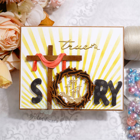 Inlovearts Story Word with Cross Cutting Dies