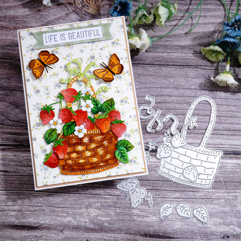 Inlovearts Strawberry Basket Cutting Dies