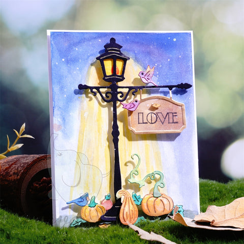 Inlovearts Street Lamp with the Sign Cutting Dies