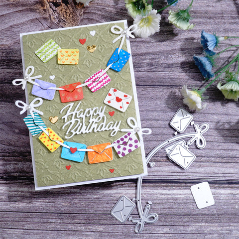 Inlovearts String of Envelopes Cutting Dies