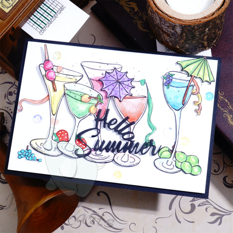 Inlovearts Summer Cocktail Cutting Dies