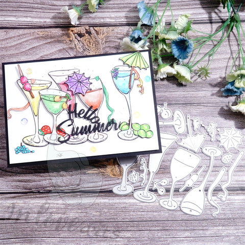 Inlovearts Summer Cocktail Cutting Dies