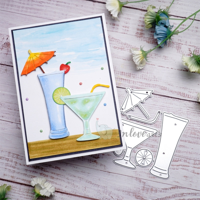 Inlovearts Summer Drink Cutting Dies