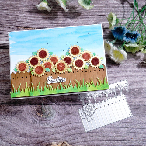 Inlovearts Sunflower and Fence Cutting Dies