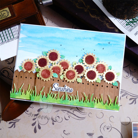 Inlovearts Sunflower and Fence Cutting Dies