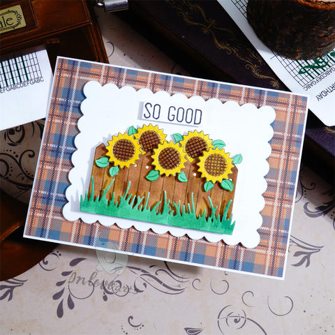 Inlovearts Sunflower and Fence Cutting Dies