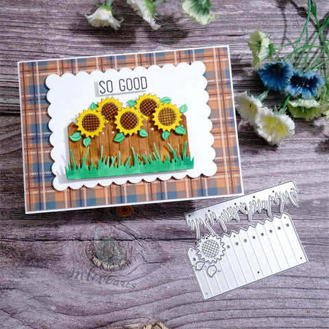 Inlovearts Sunflower and Fence Cutting Dies