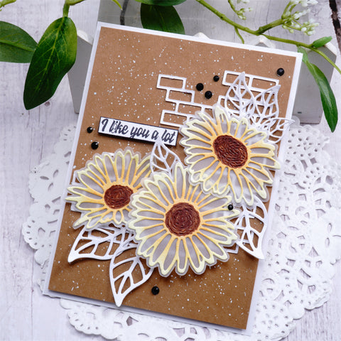 Inlovearts Sunflower and Leaf Set Cutting Dies