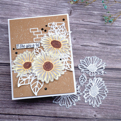 Inlovearts Sunflower and Leaf Set Cutting Dies
