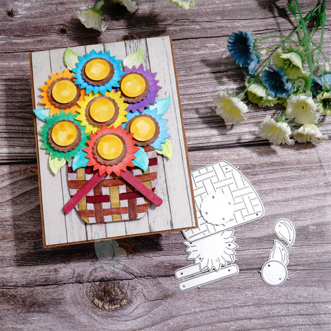 Inlovearts Sunflowers in Basket Cutting Dies