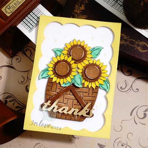 Inlovearts Sunflowers in Basket Cutting Dies