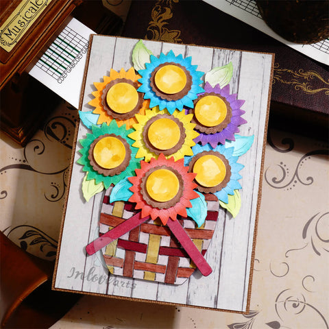 Inlovearts Sunflowers in Basket Cutting Dies