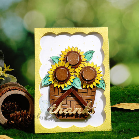 Inlovearts Sunflowers in Basket Cutting Dies