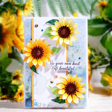 Inlovearts Sunflower with Leaves Cutting Dies