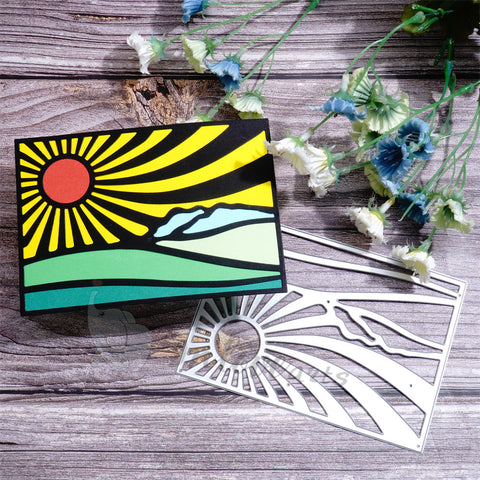 Inlovearts Sunrise Background Board Cutting Dies