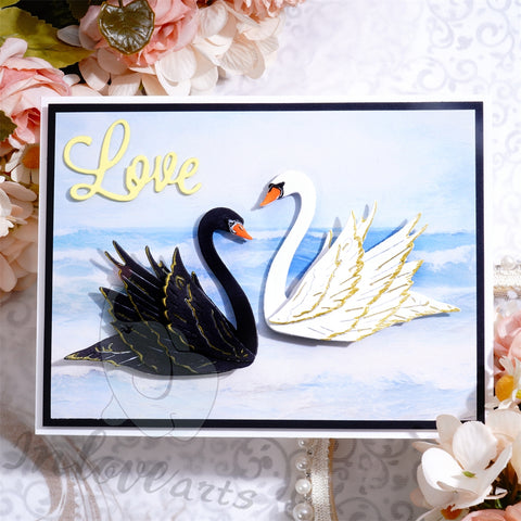 Inlovearts Swan Couple Cutting Dies