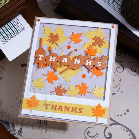 Inlovearts THANKS with Maple Leaves Cutting Dies