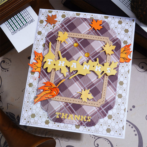 Inlovearts THANKS with Maple Leaves Cutting Dies