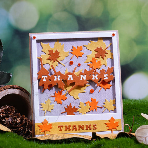 Inlovearts THANKS with Maple Leaves Cutting Dies