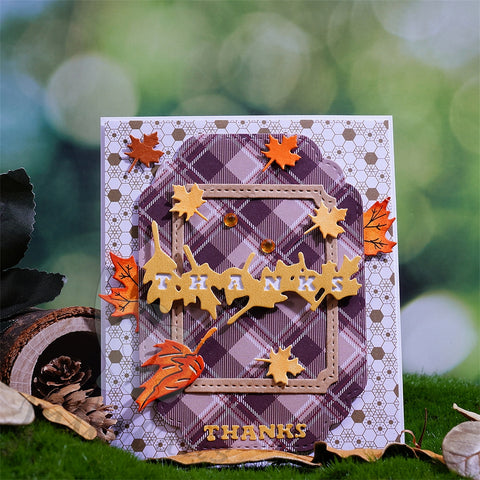 Inlovearts THANKS with Maple Leaves Cutting Dies