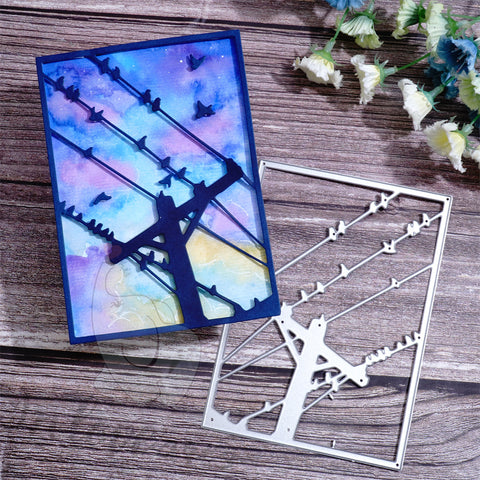 Inlovearts Telephone Pole Background Board Cutting Dies