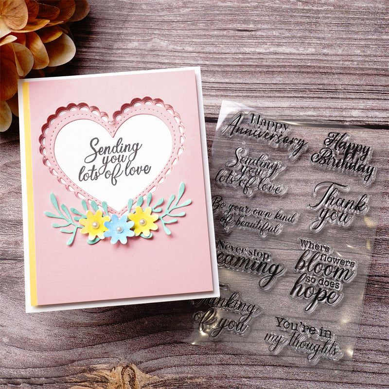 Inlovearts Thankful Words Clear Stamps