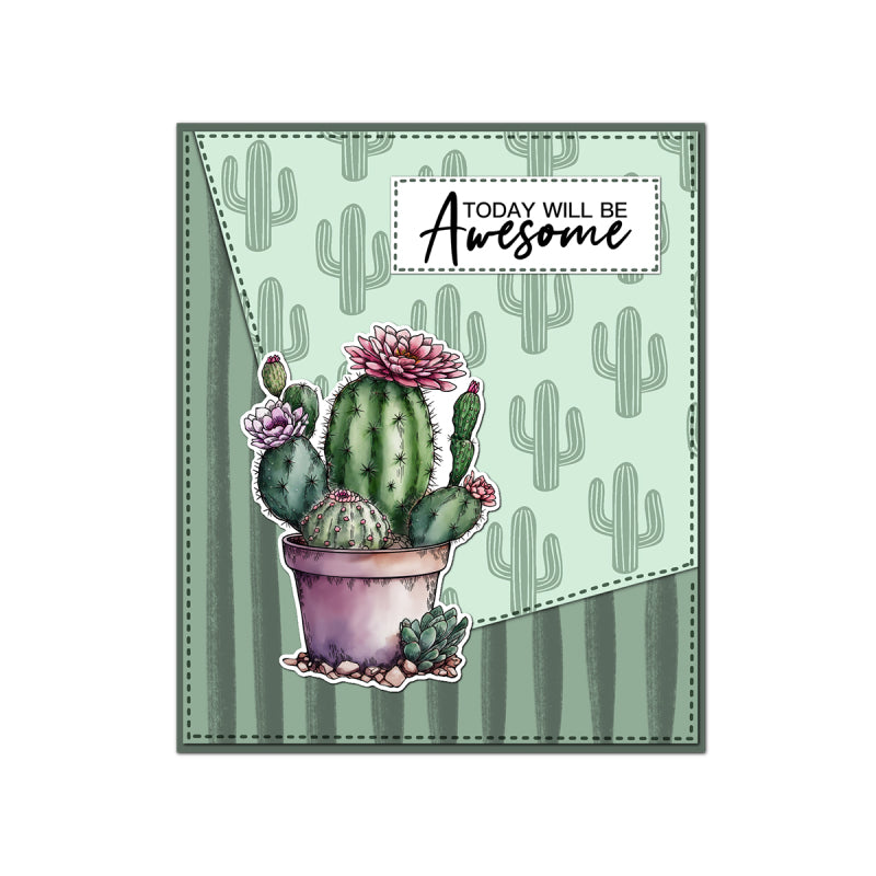 Inlovearts The Cactus Die with Stamps Set