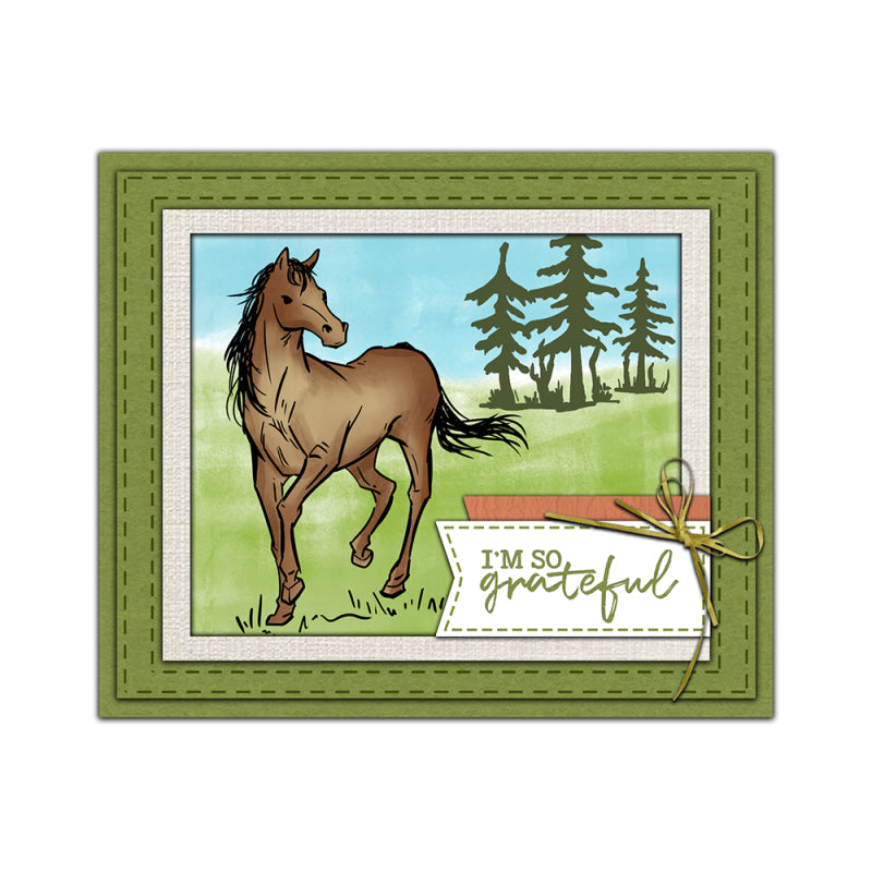 Inlovearts The Horse Dies with Stamps Set