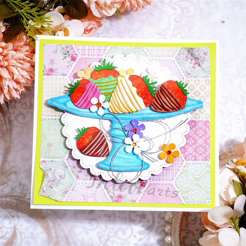 Inlovearts Tray and Strawberries Cutting Dies