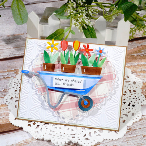 Inlovearts Trolley With Flower Cutting Dies