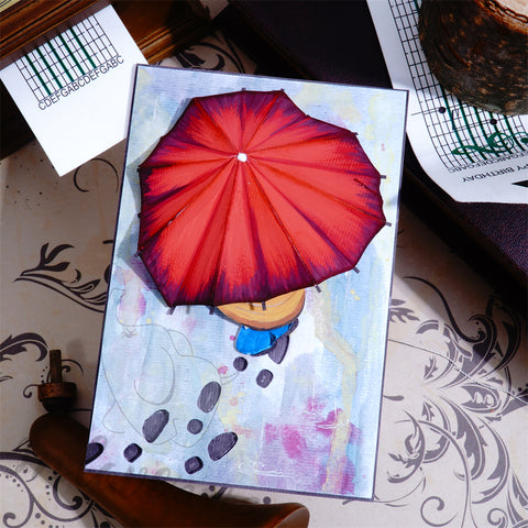 Inlovearts Walking with Umbrella Cutting Dies